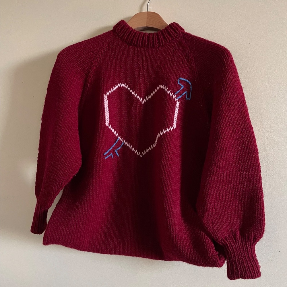 Handknit Heart Sweater Dress
